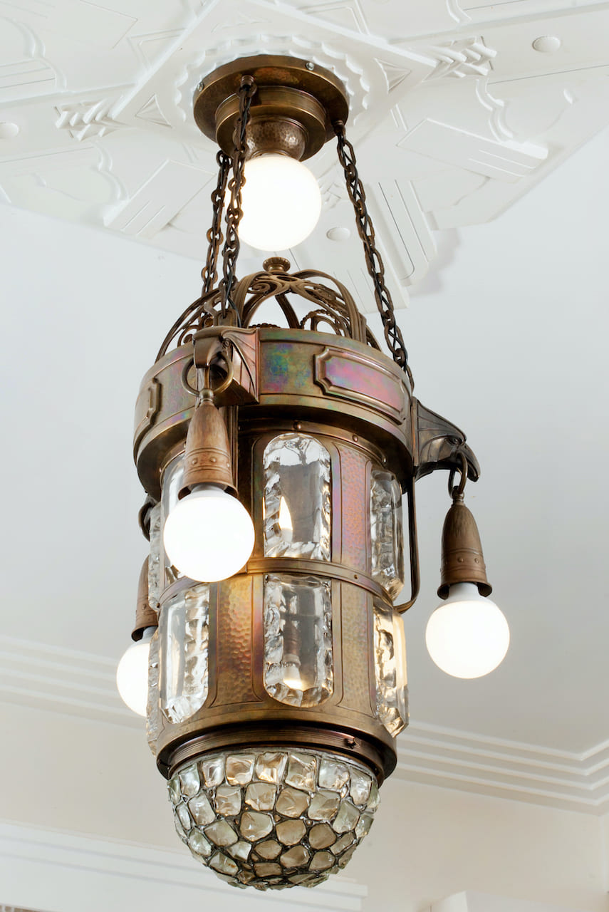 Art Deco Bronze Chandelier, early 20th century