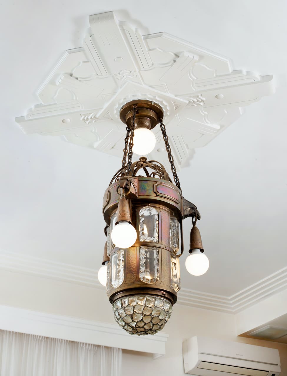 Art Deco Bronze Chandelier, early 20th century