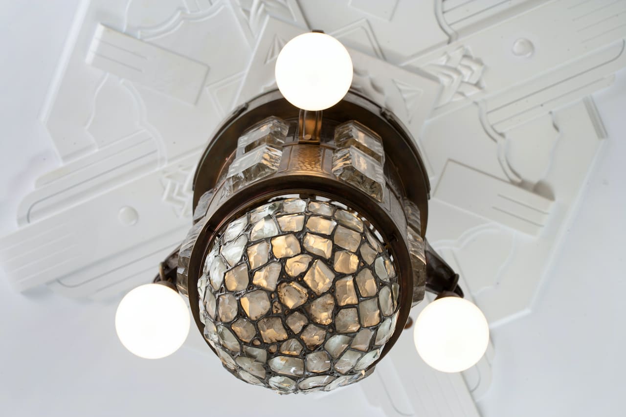 Art Deco Bronze Chandelier, early 20th century