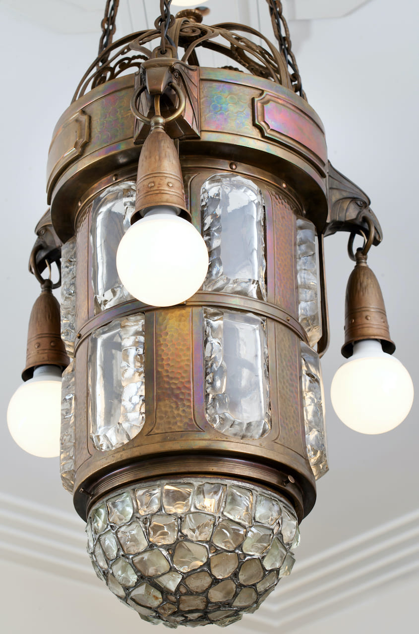 Art Deco Bronze Chandelier, early 20th century
