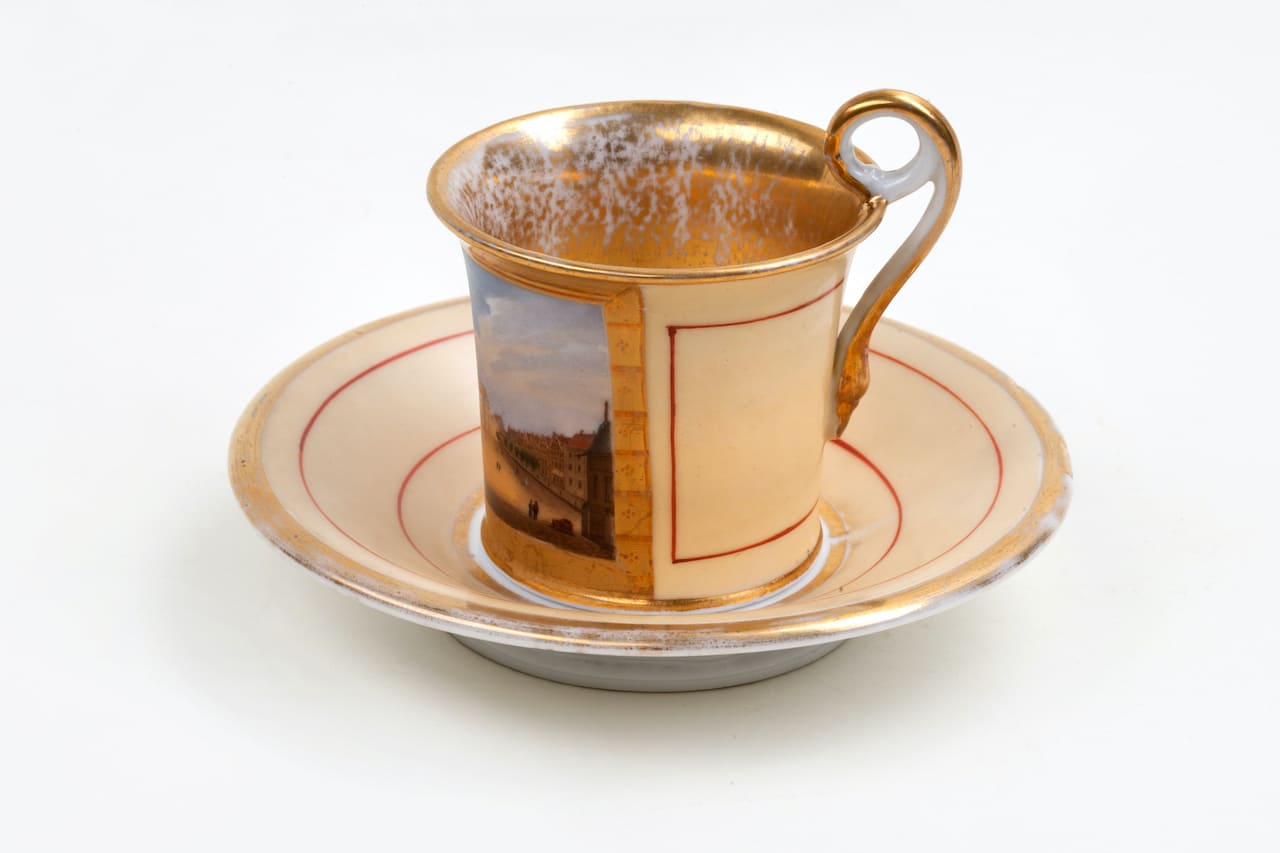 Porcelain Cup with Saucer, 19th century