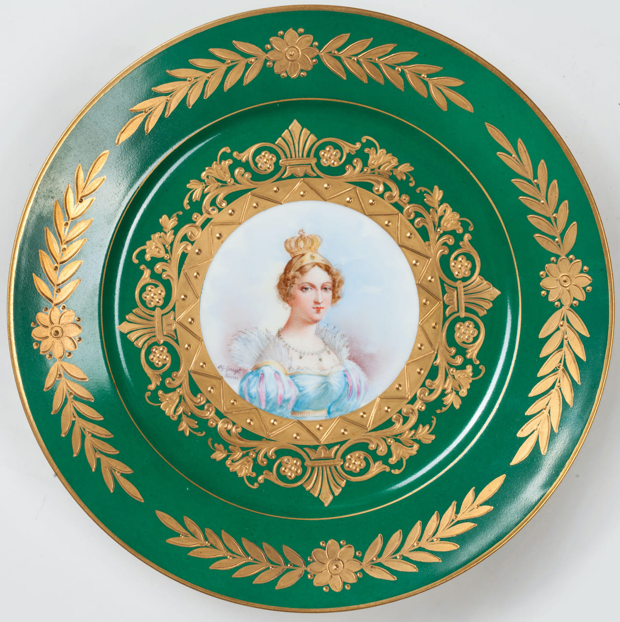 Lot of 6 Plates, Sevres style, 19th century (France)