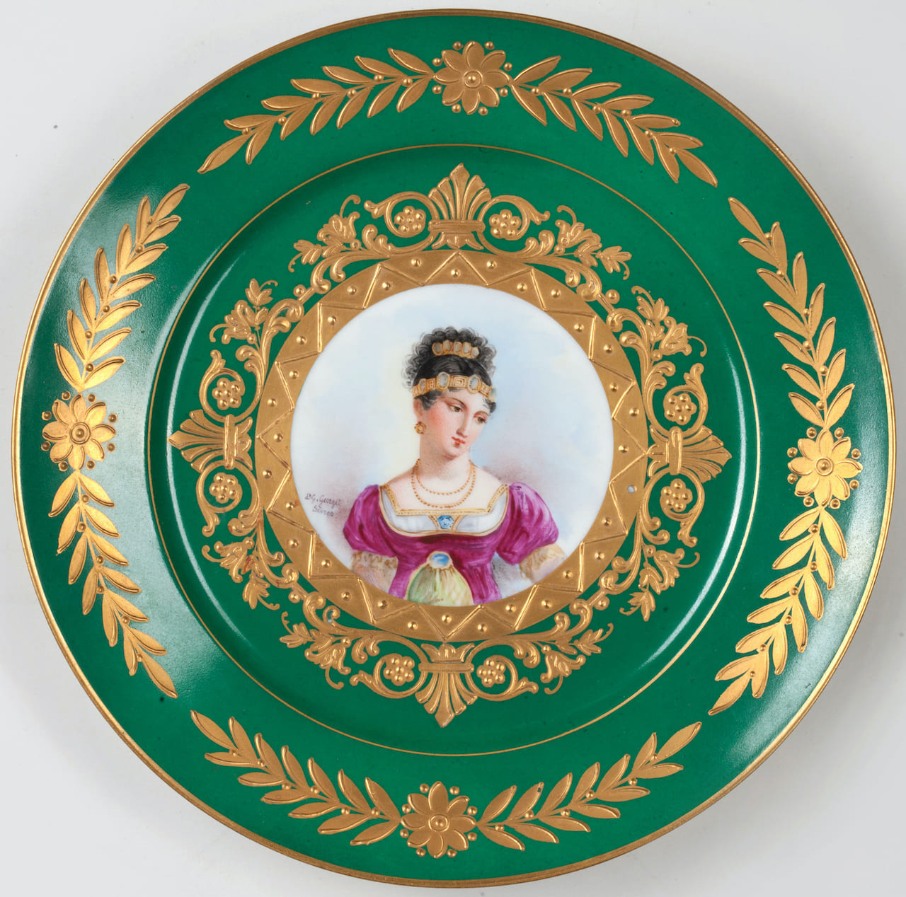 Lot of 6 Plates, Sevres style, 19th century (France)