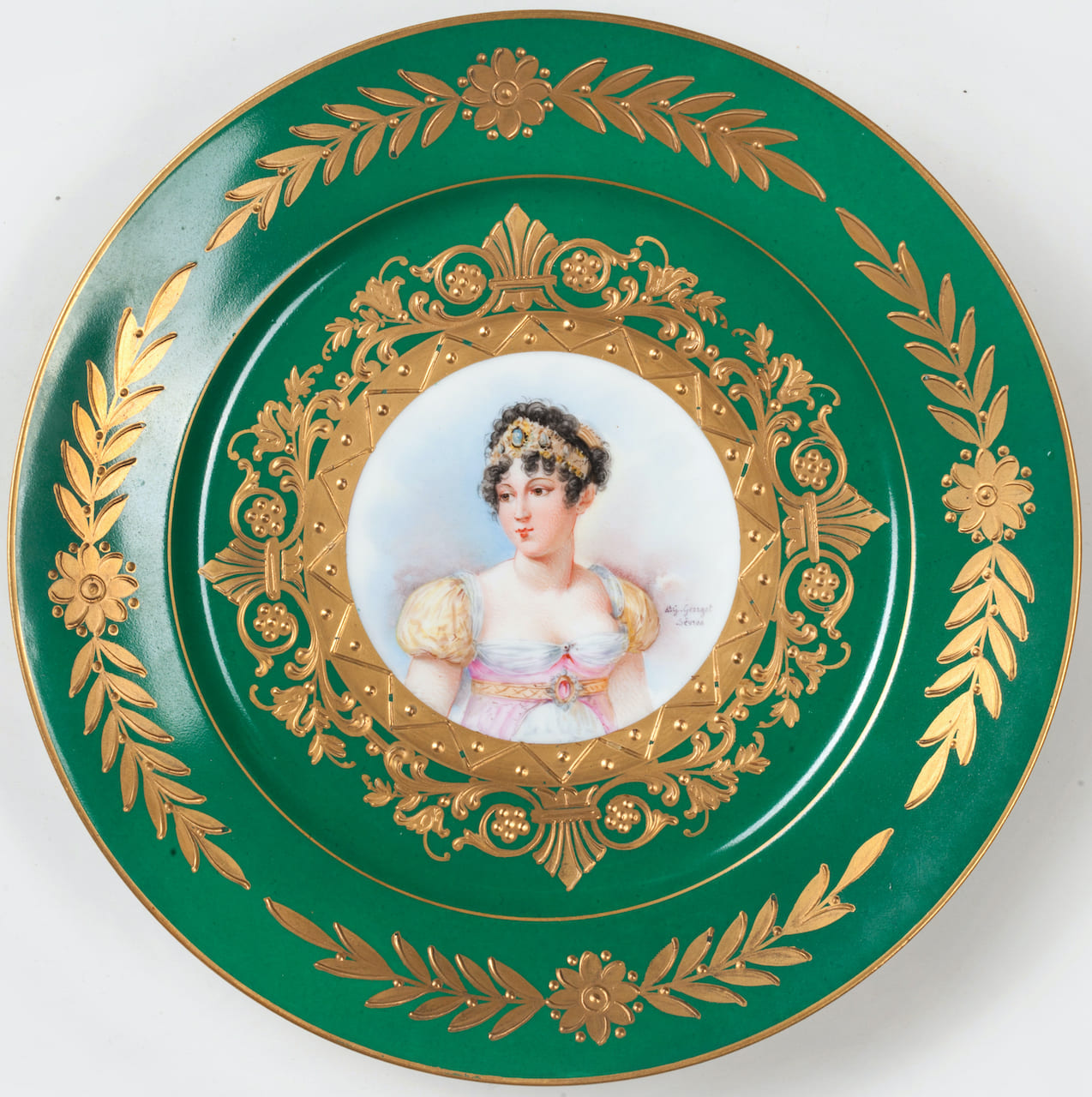 Lot of 6 Plates, Sevres style, 19th century (France)