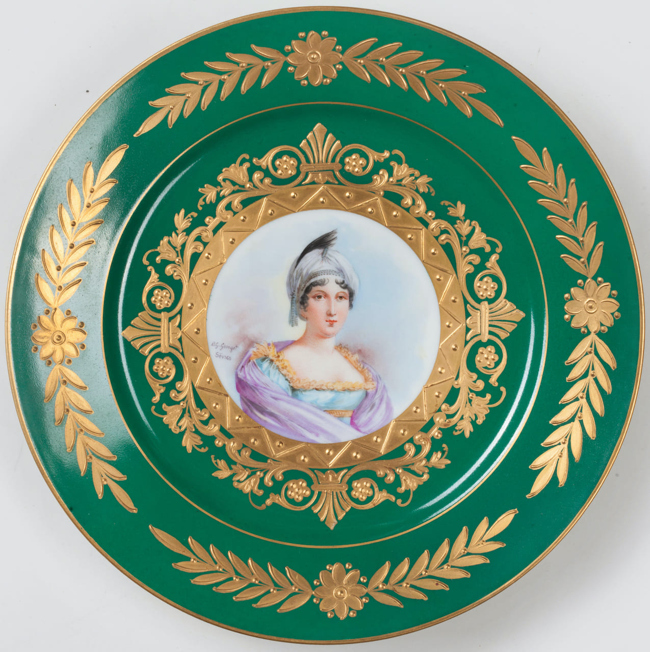 Lot of 6 Plates, Sevres style, 19th century (France)