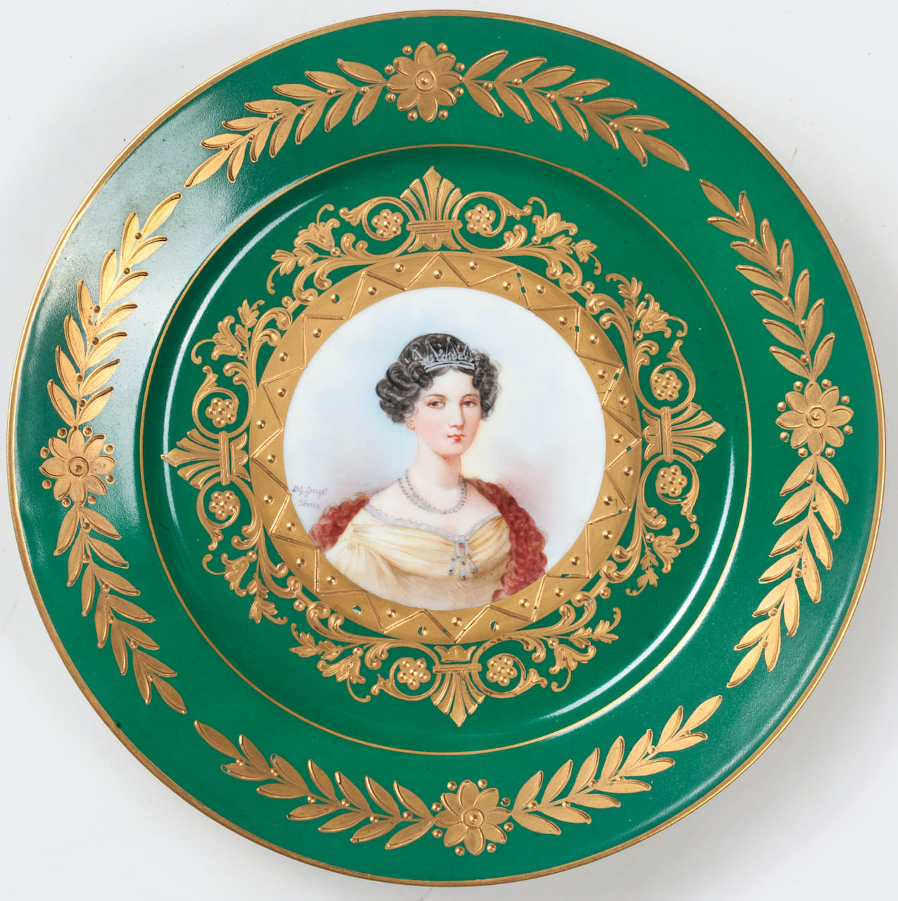Lot of 6 Plates, Sevres style, 19th century (France)