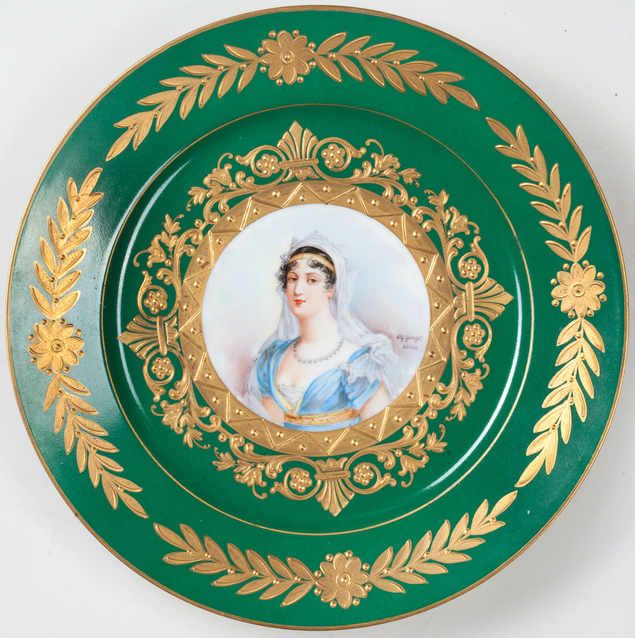 Lot of 6 Plates, Sevres style, 19th century (France)