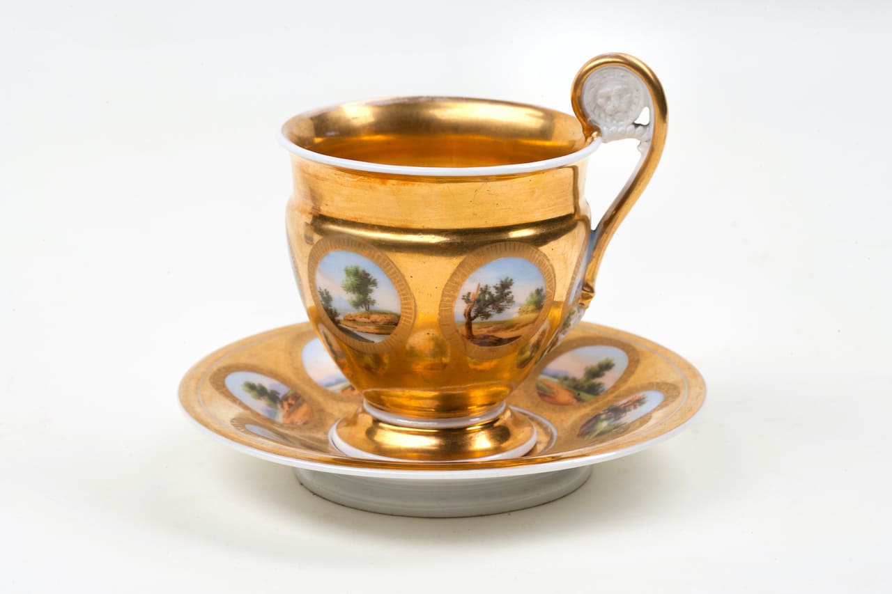 Porcelain Cup with Saucer, 19th century