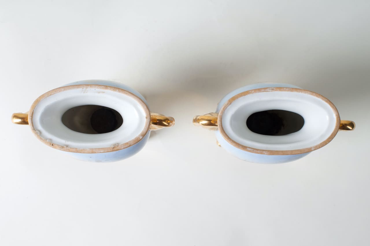 Pair of Porcelain Hand-Painting Vases, 19th century