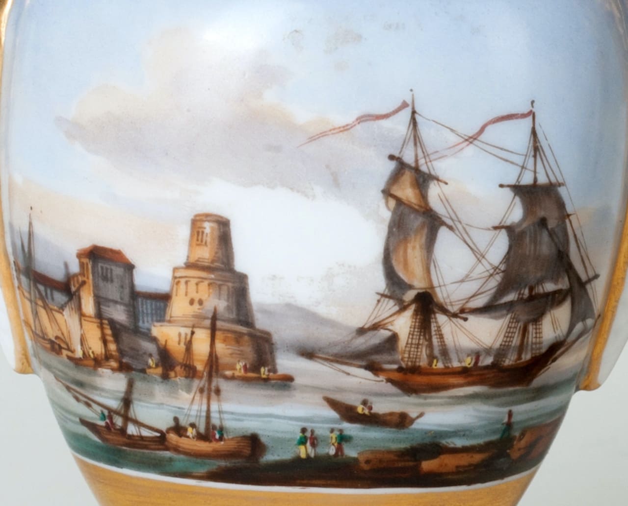 Pair of Porcelain Hand-Painting Vases, 19th century