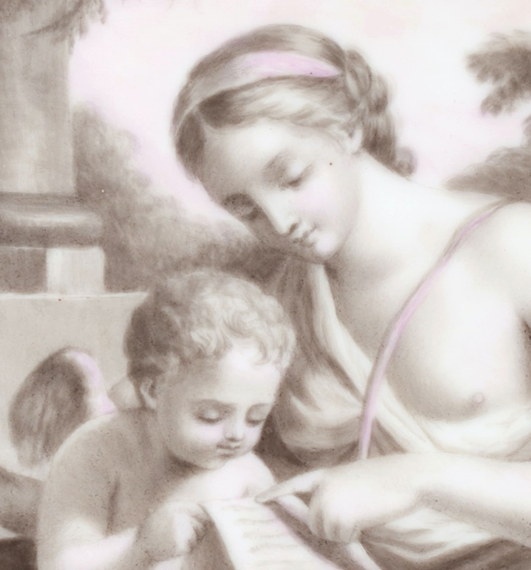 Pair of Porcelain Painting Layers, 19th century