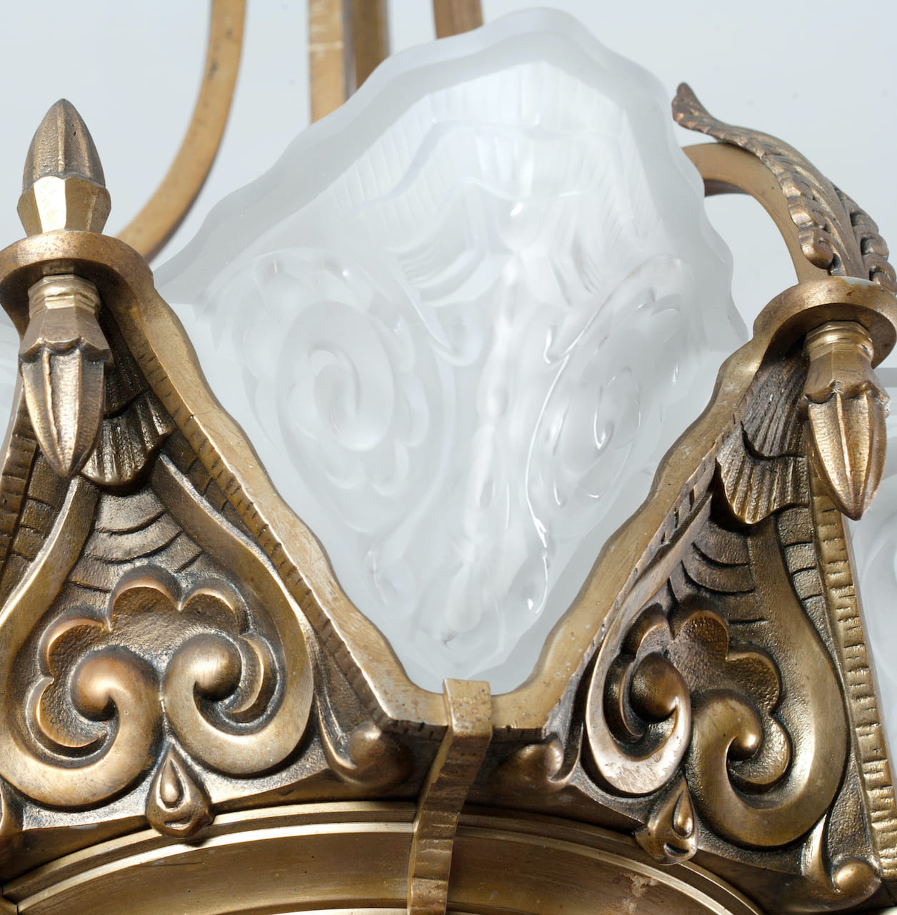 Art Deco Brass Chandelier, early 20th century