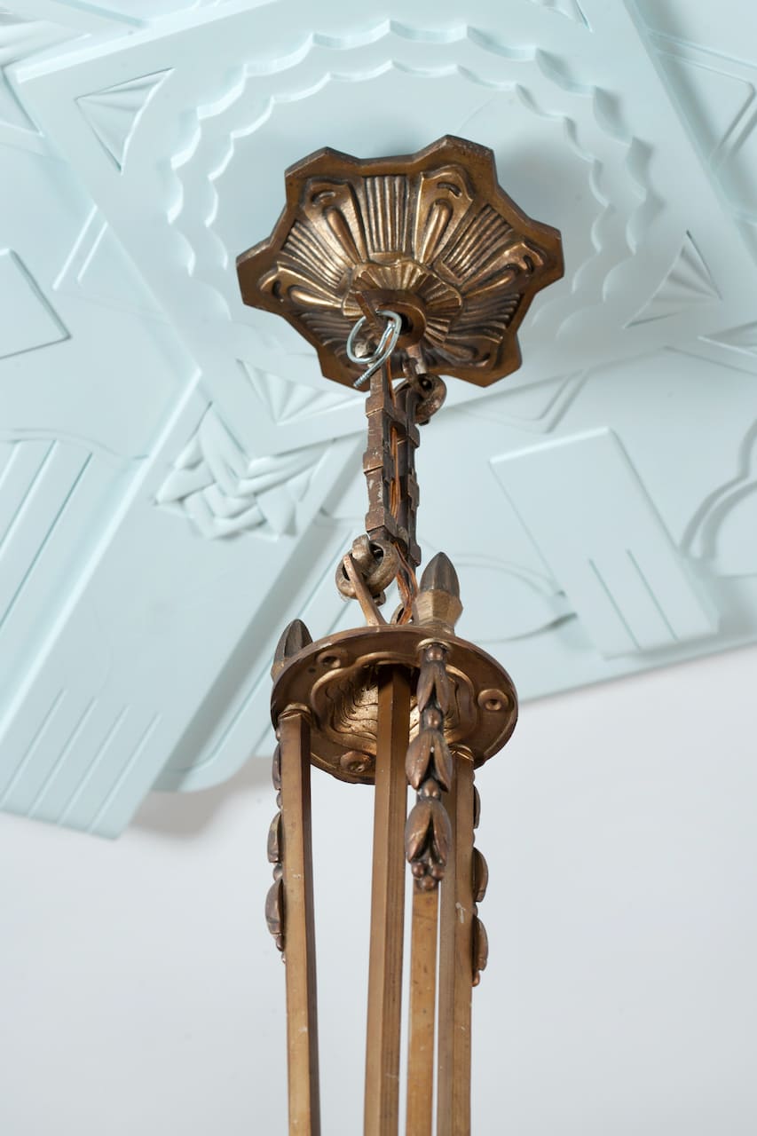 Art Deco Brass Chandelier, early 20th century