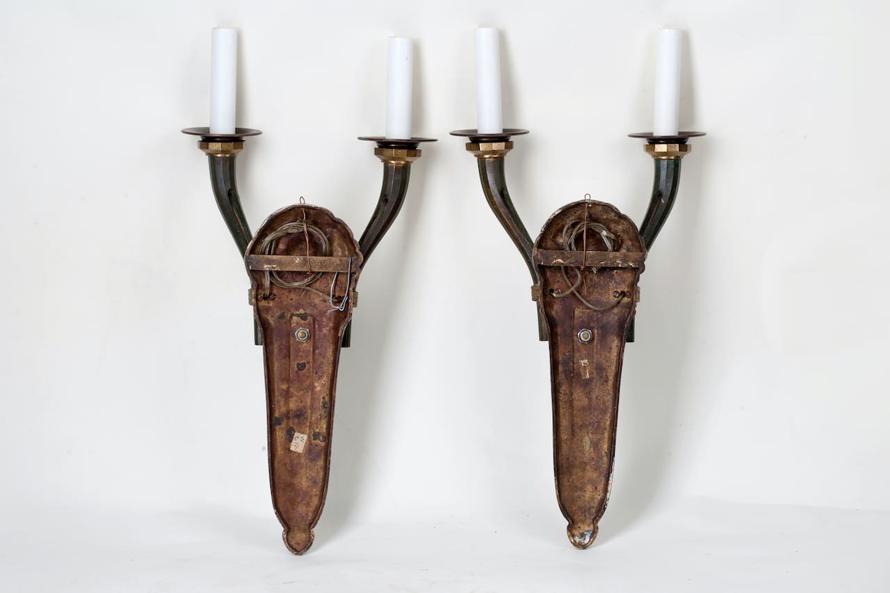 Bronze Wall Sconces, Art Nouveau, Modern, Jugendstil
