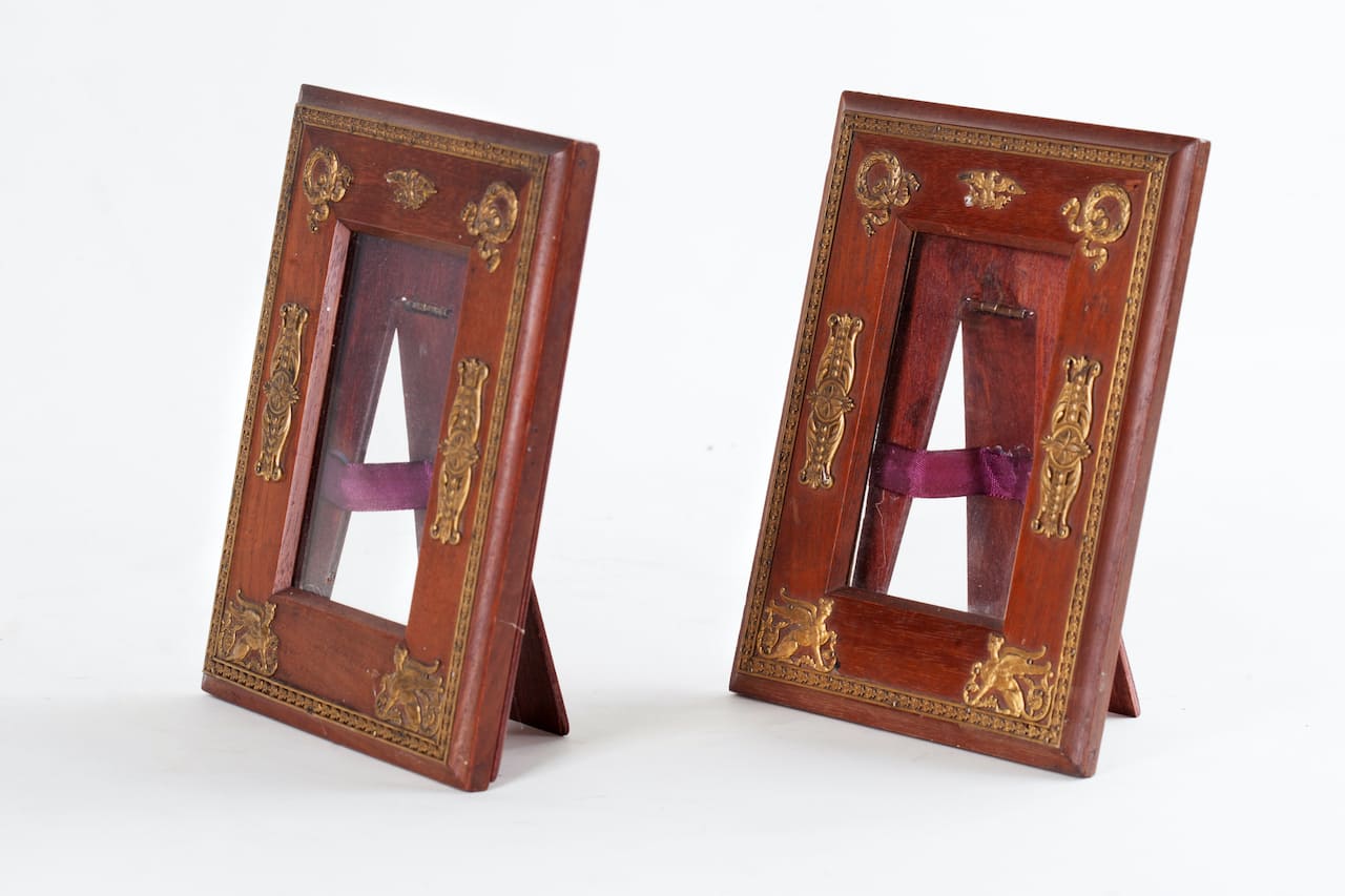 Lot of two Photo Frames, Empire, late 19th century