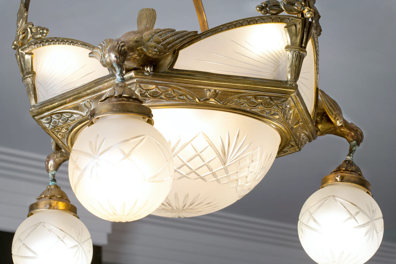 Art Deco Bronze Chandelier, early 20th century
