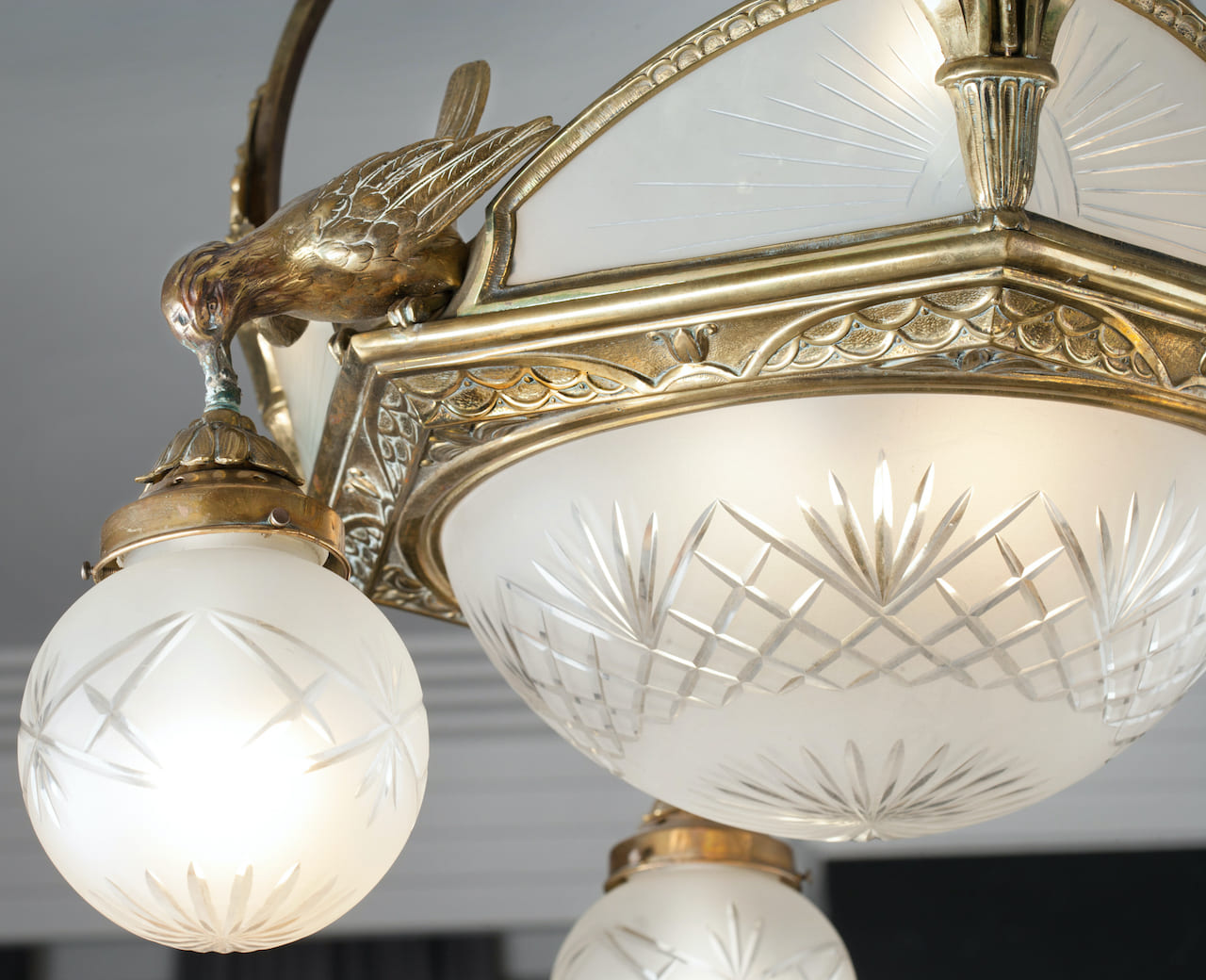 Art Deco Bronze Chandelier, early 20th century