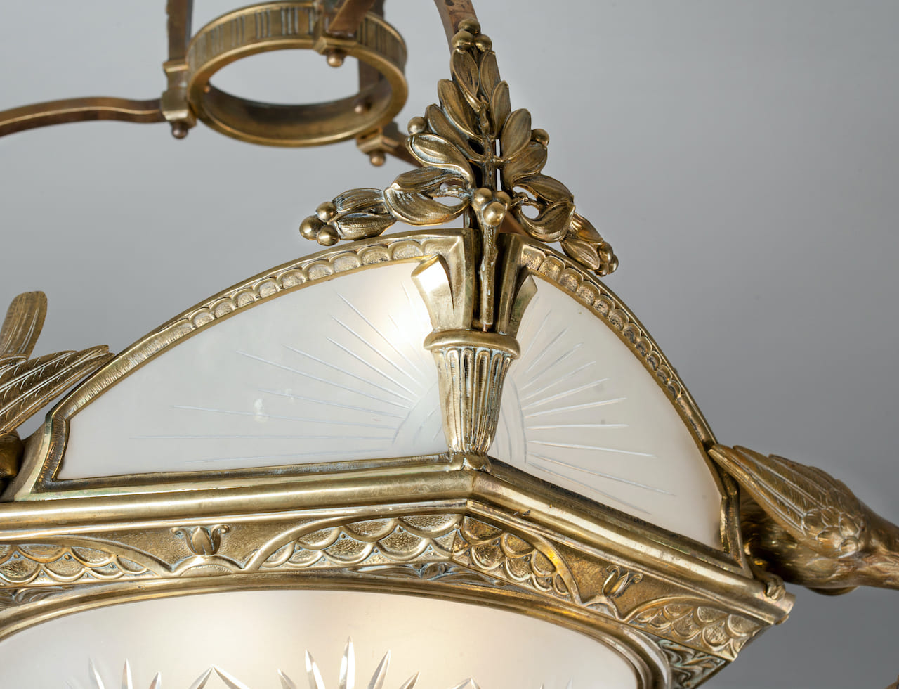 Art Deco Bronze Chandelier, early 20th century