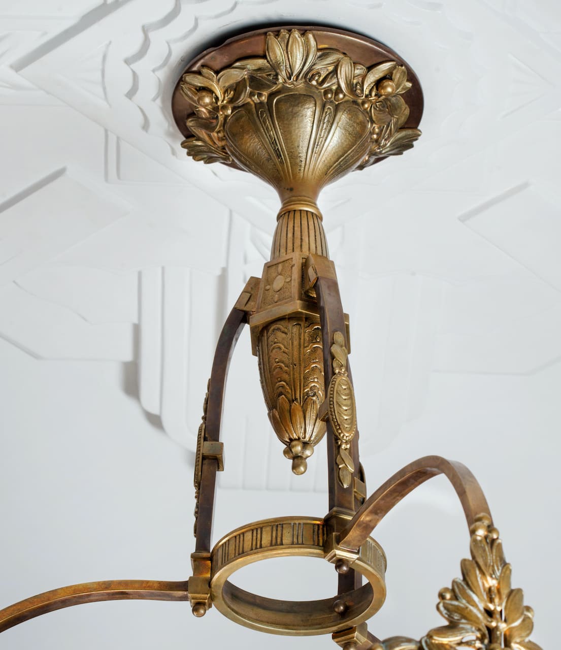 Art Deco Bronze Chandelier, early 20th century