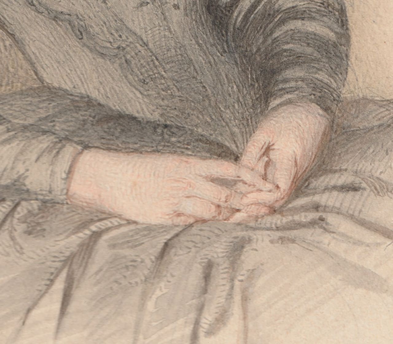 Seated Lady, Watercolour, mid-19th century, unsigned