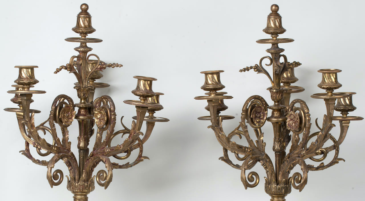 Pair of Bronze Candelabra, 19th century