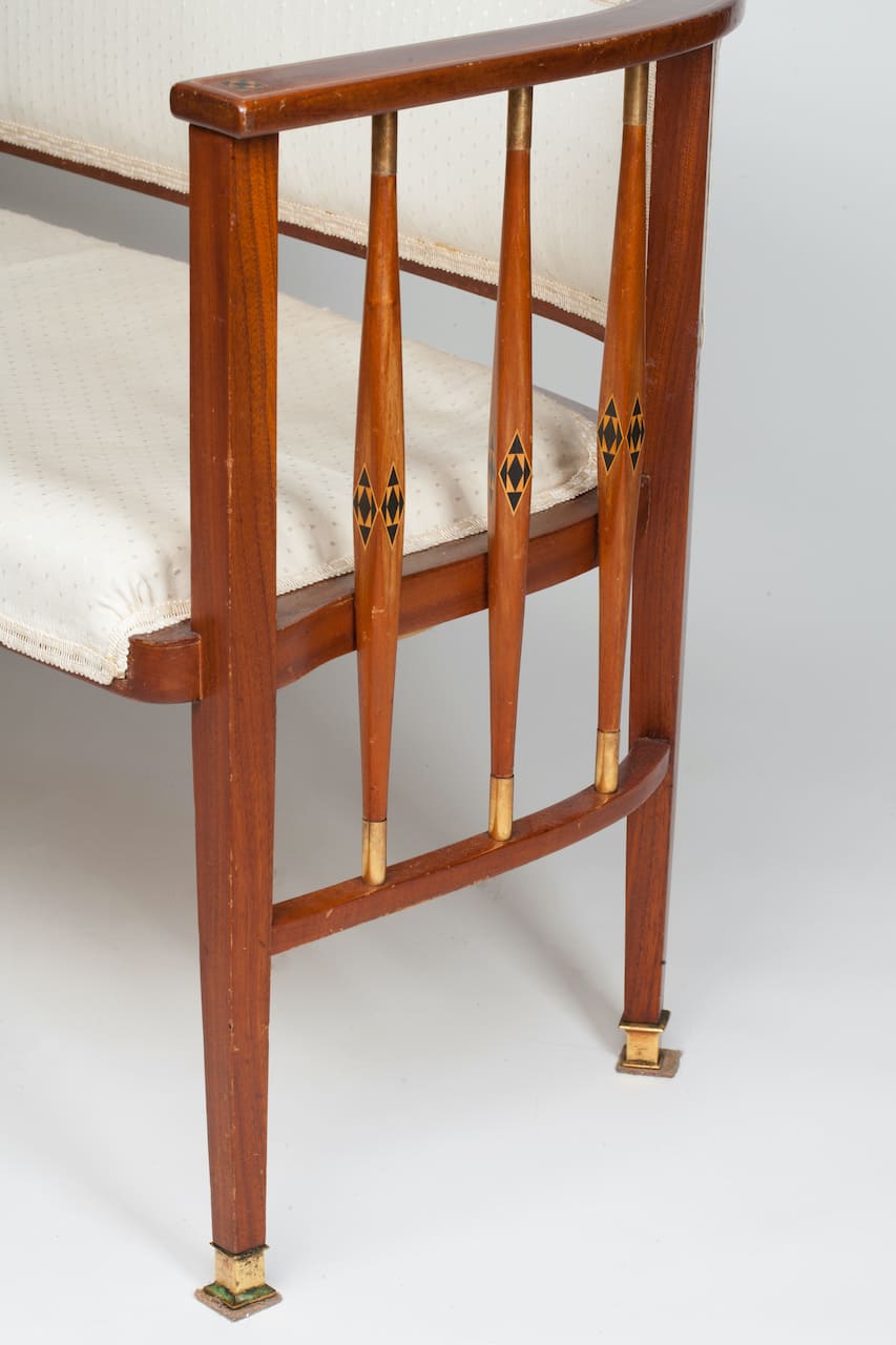 Modern Sofa, early 20th century. Wood, Brass