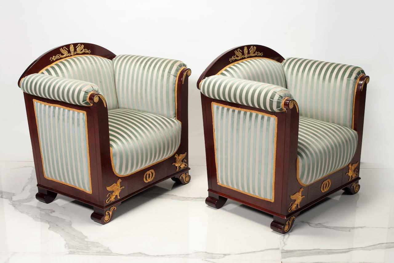 Biedermeier Salon, Sofa and Two Armchairs, 19th c
