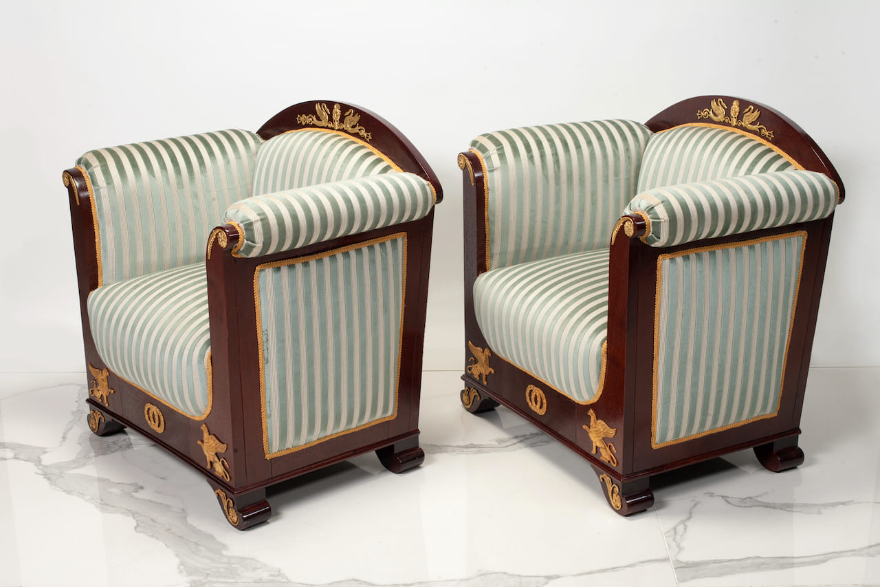 Biedermeier Salon, Sofa and Two Armchairs, 19th c