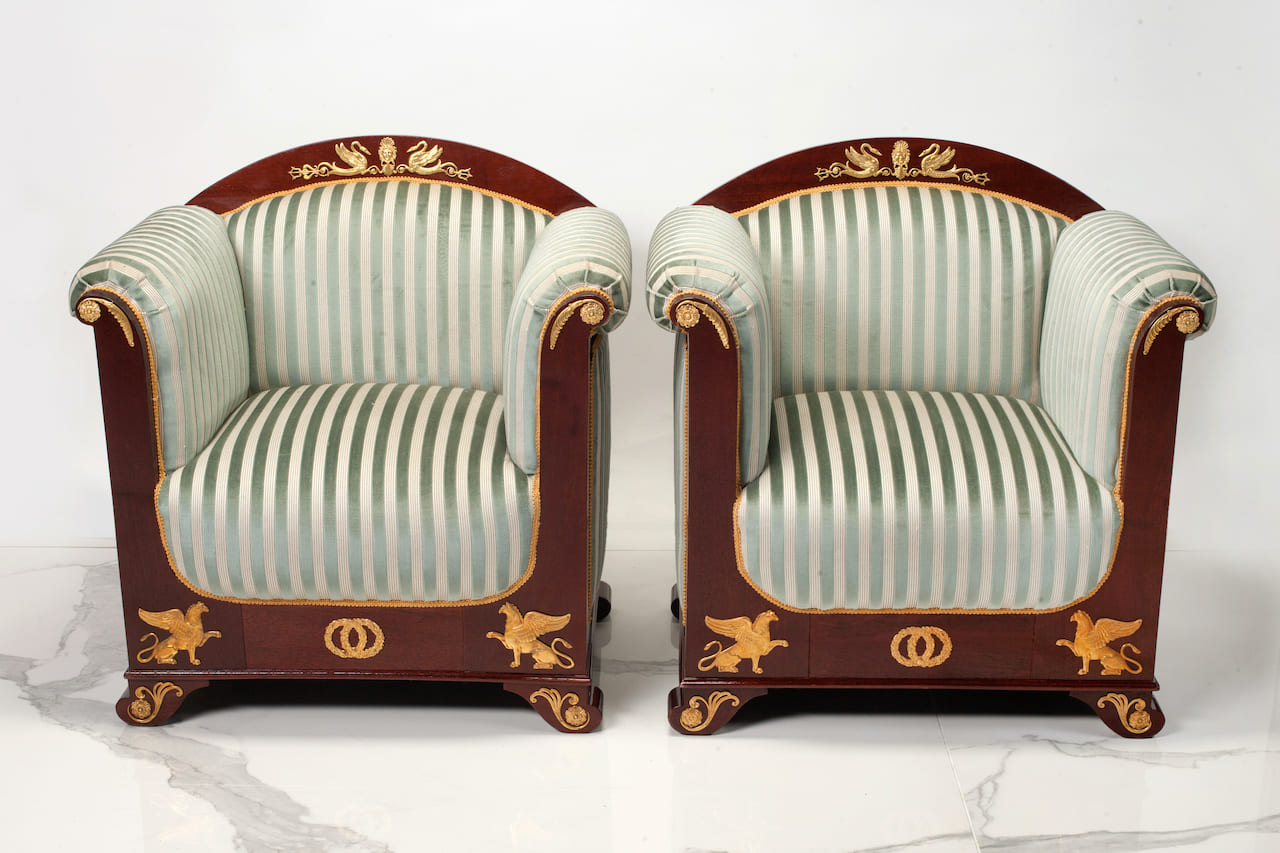 Biedermeier Salon, Sofa and Two Armchairs, 19th c