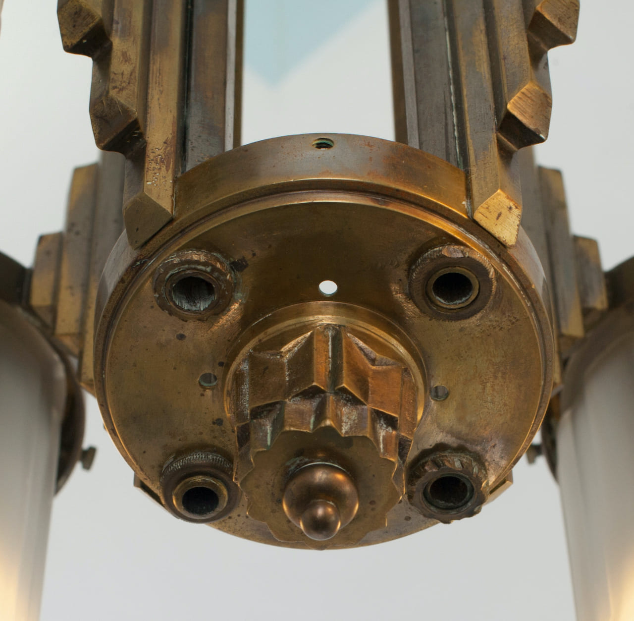 Art Deco Brass Chandelier, circa 1920-30s