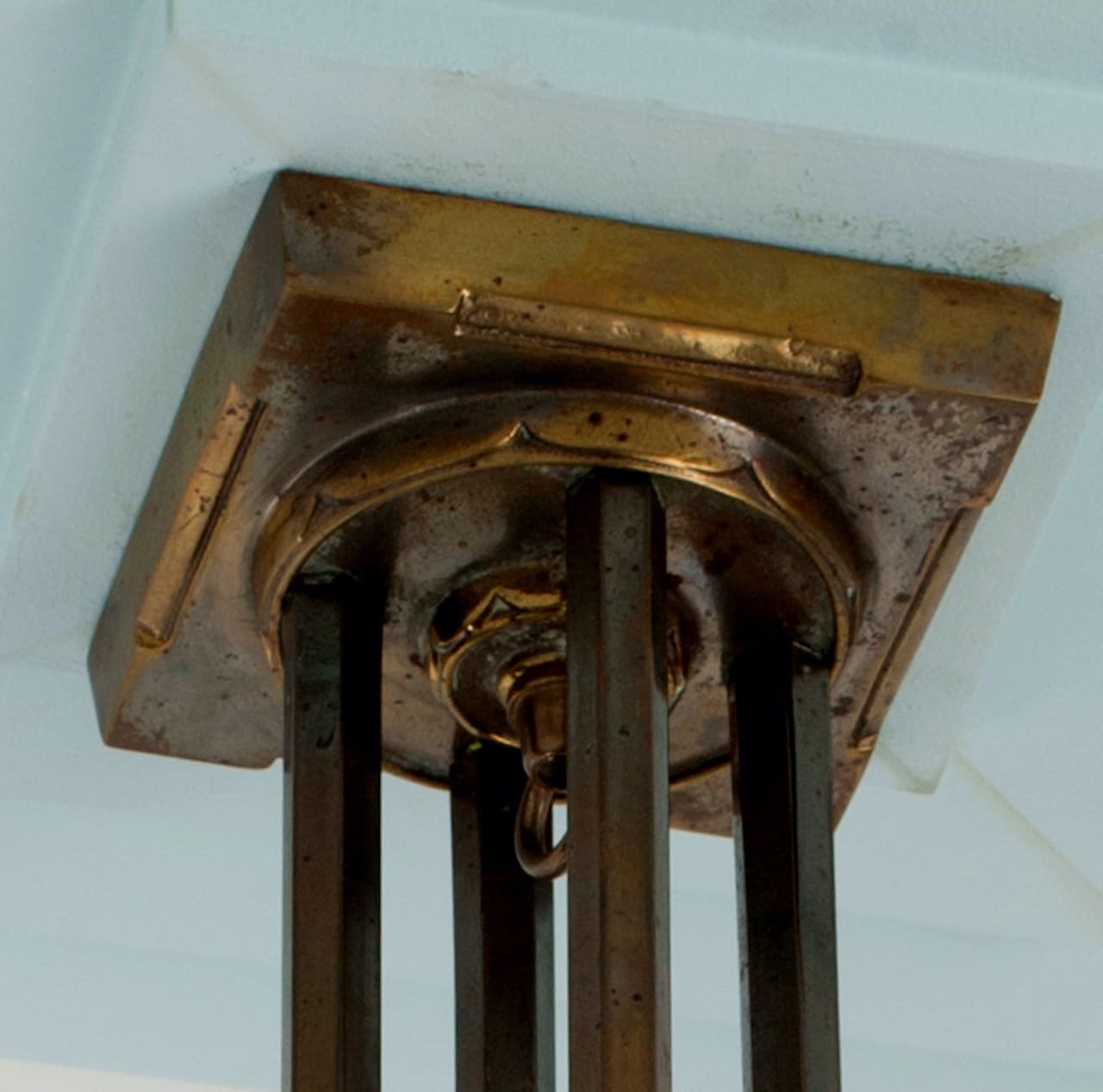 Art Deco Brass Chandelier, circa 1920-30s