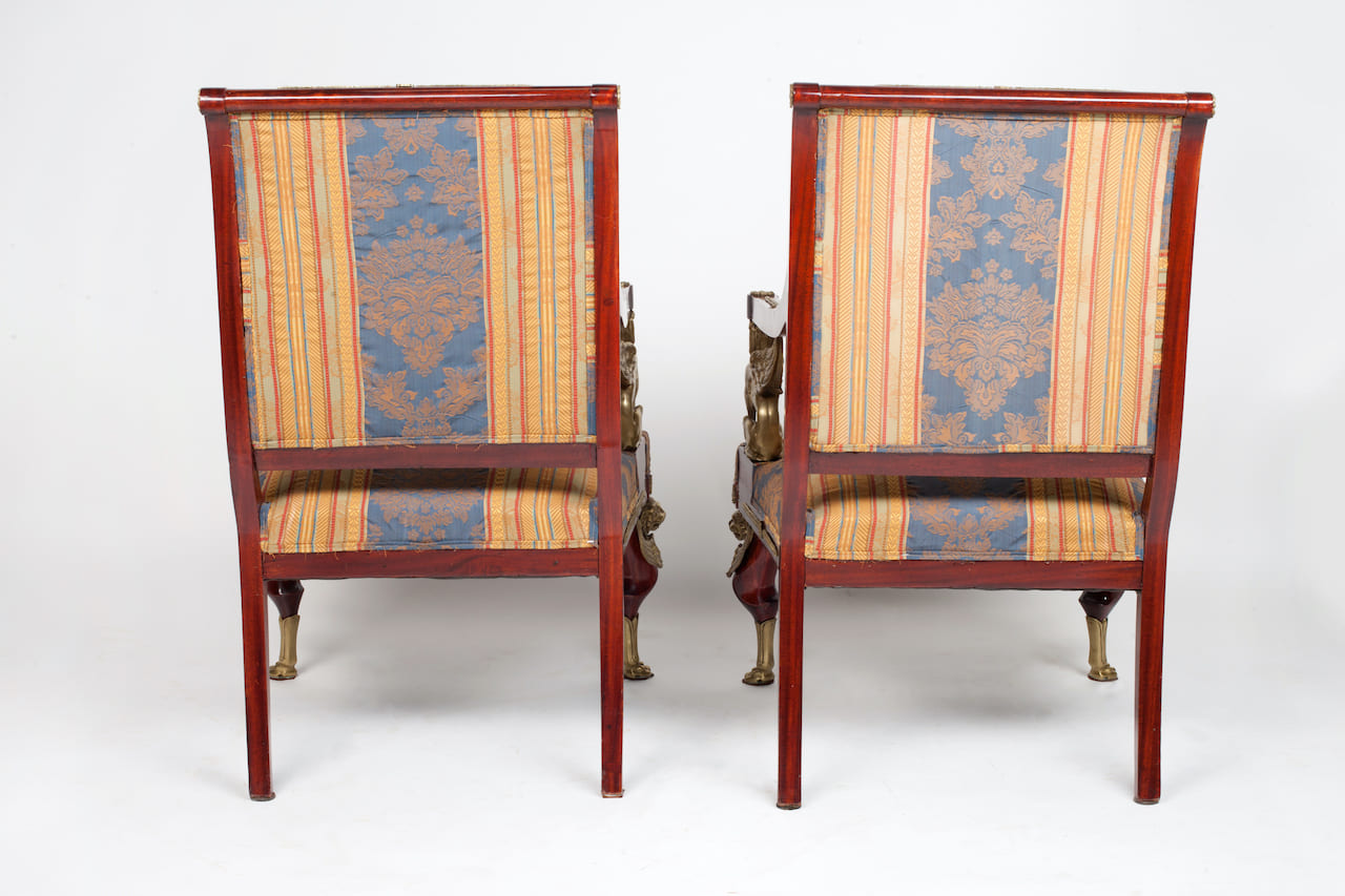 Pair of Empire Armchairs, late 19th century