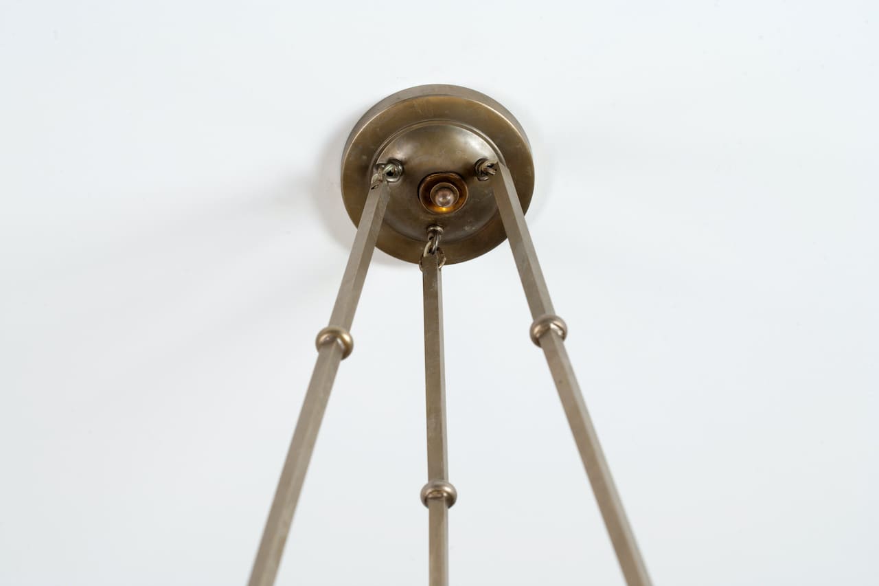 Pair of Ceiling Lamps, Glass, 20th century