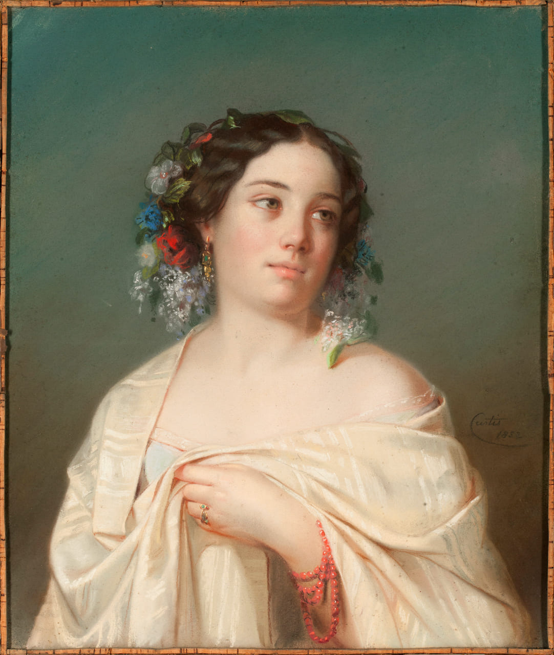 A Young Girl, Pastel, the mid-19th century