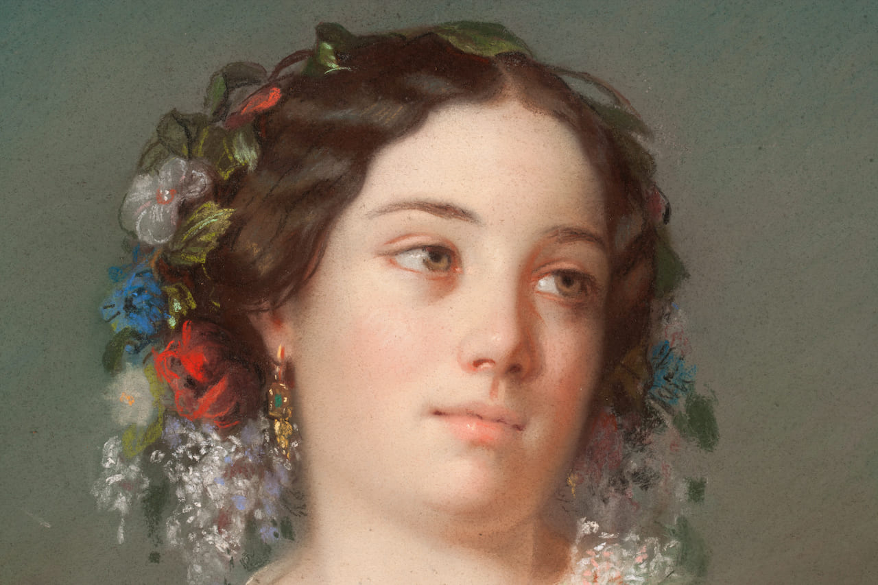 A Young Girl, Pastel, the mid-19th century