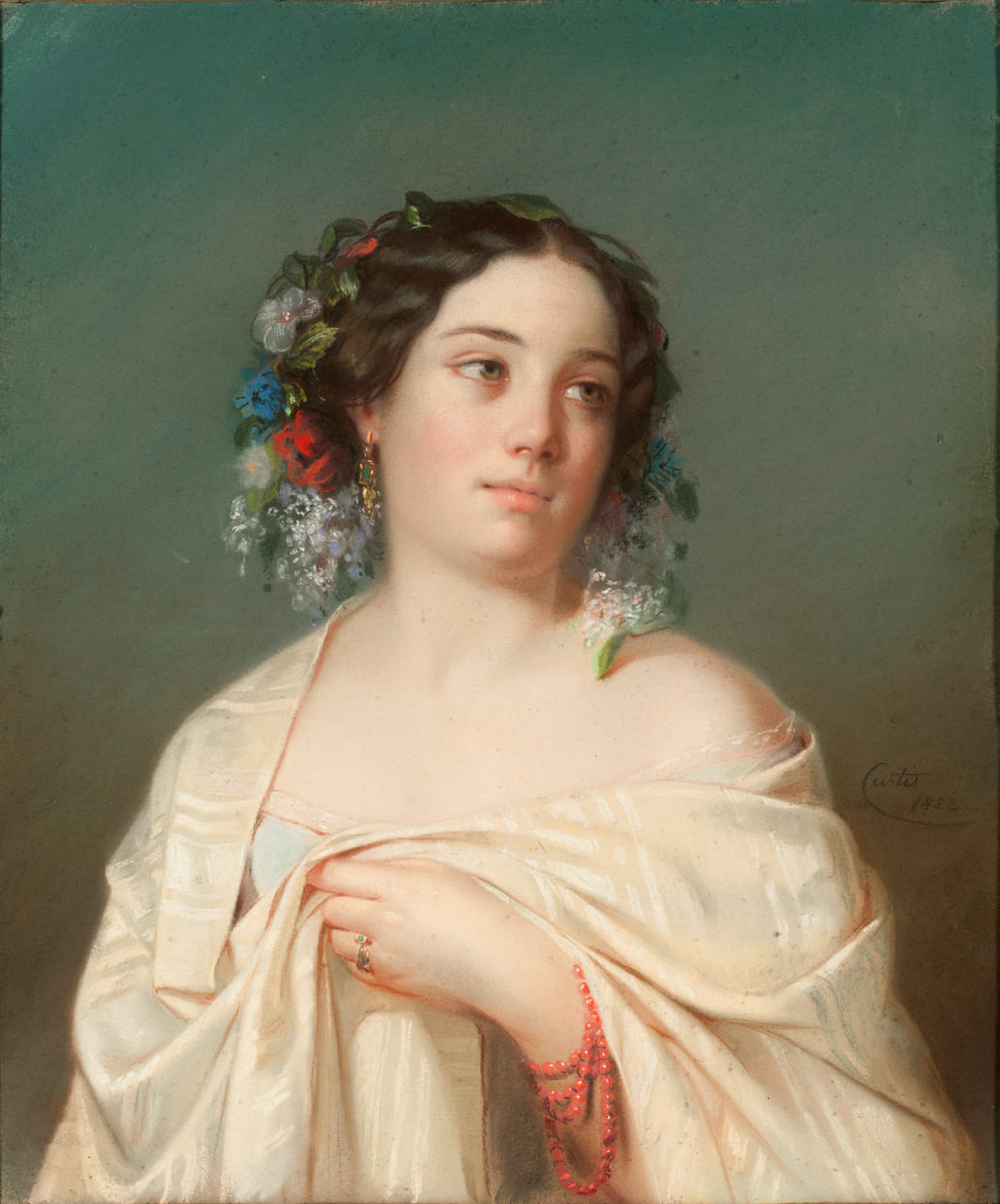 A Young Girl, Pastel, the mid-19th century