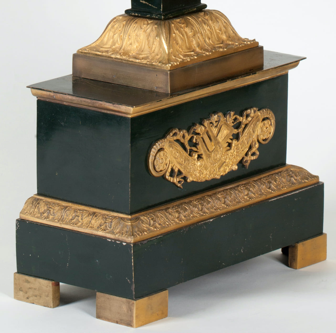Empire Bronze Mantel Clock, Lyre, 19th century