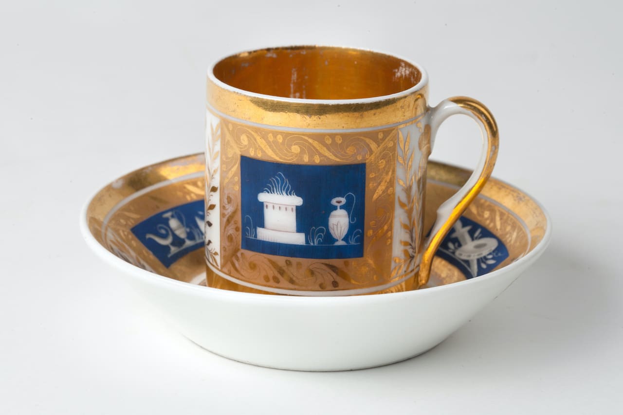 Porcelain Cup with Saucer, Classicism, 19th century