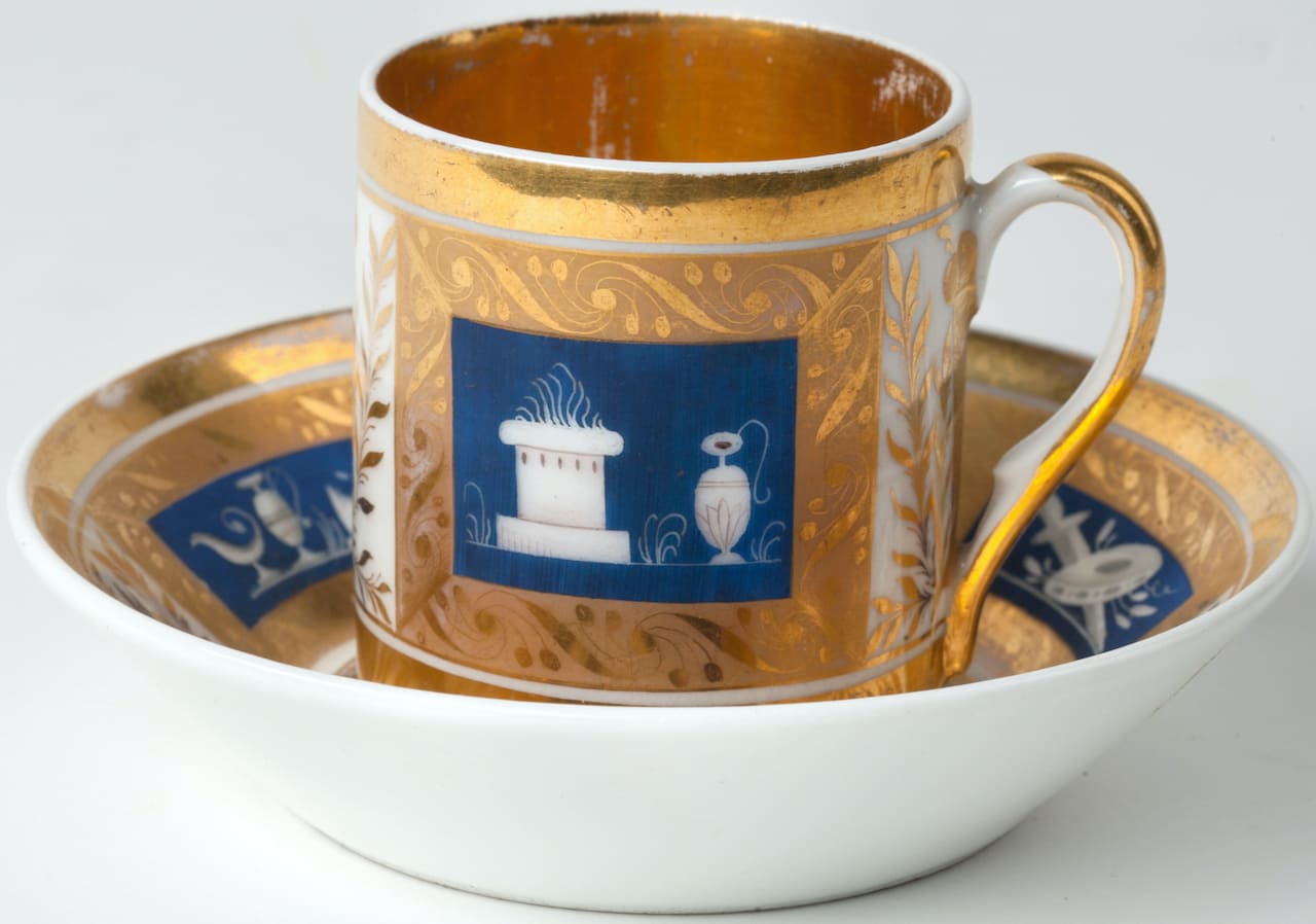 Porcelain Cup with Saucer, Classicism, 19th century